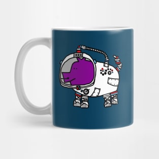 Astronaut Space Pilot Sci Fi Purple Pig Mug